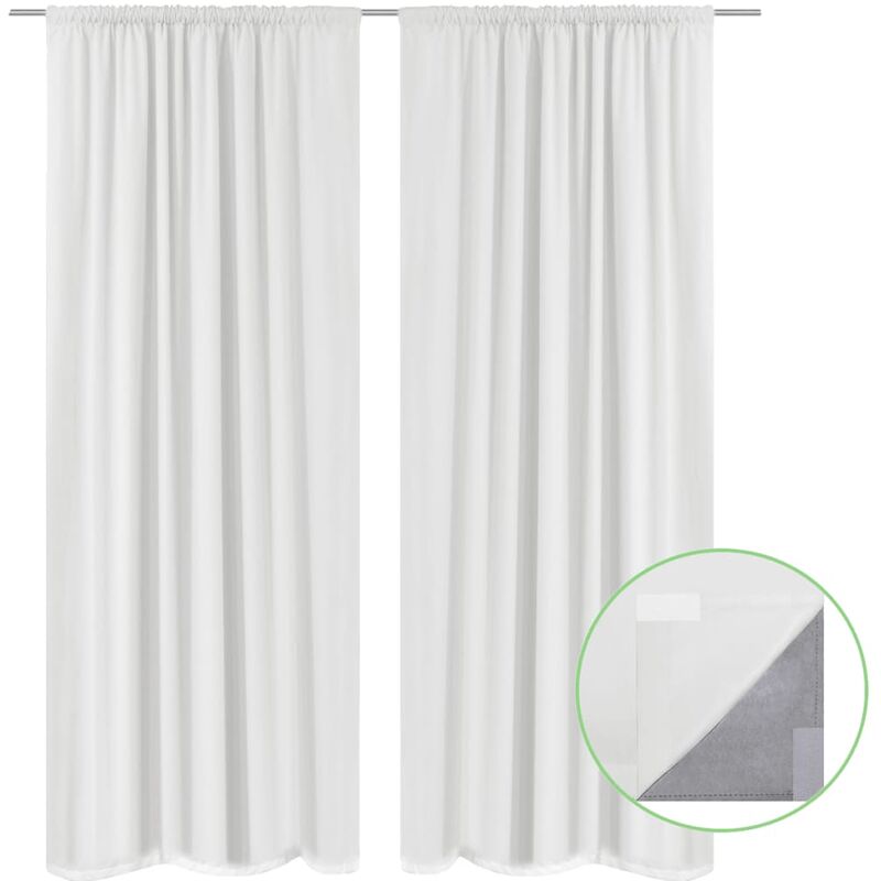 

Cortinas opacas 2 piezas doble capa 140x175 cm blancas - Blanco - Vidaxl