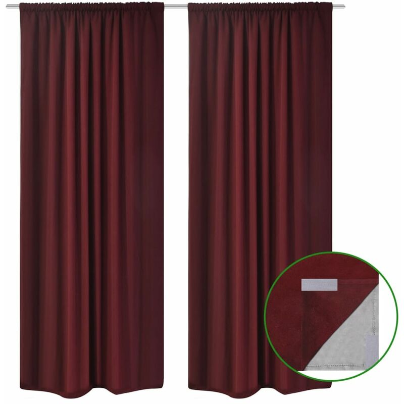 

Cortinas opacas 2 piezas doble capa 140x175 cm burdeos - Rojo - Vidaxl