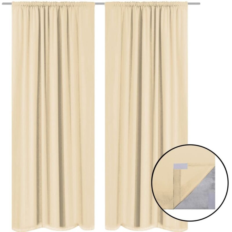 

Cortinas opacas 2 unidades doble capa 140x175 cm beis - Beige - Vidaxl
