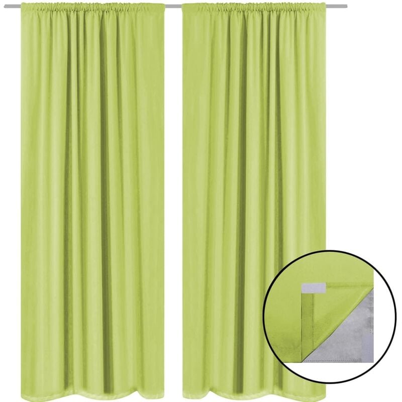 

Cortinas opacas 2 unidades doble capa 140x175 cm verde - Verde - Vidaxl