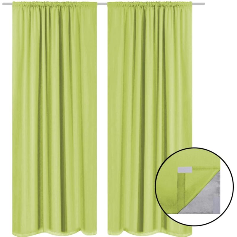 

vidaXL Cortinas opacas 2 unidades doble capa 140x245 cm verde - Verde