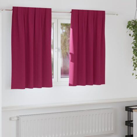 Cortinas Opacas con Anillas 2 pcs Rojo vino 140 x 140 cm