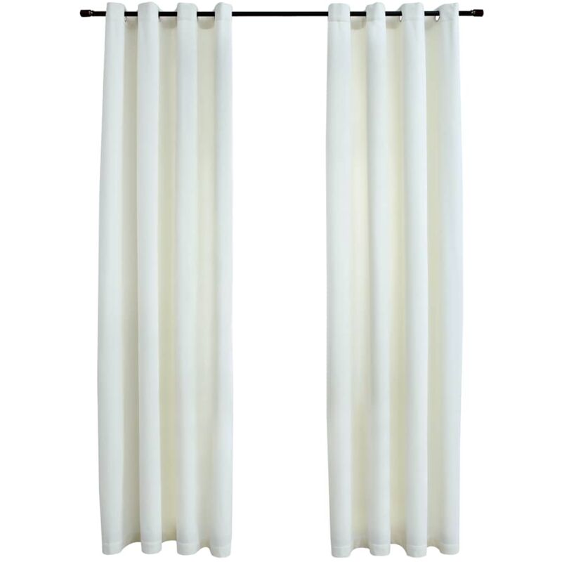 

Cortinas opacas con anillas 2 uds terciopelo crema 140x175 cm - Crema - Vidaxl