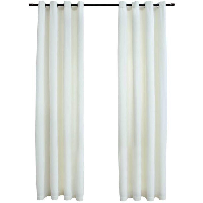 

Cortinas opacas con anillas 2 pzas terciopelo crema 140x245 cm - Crema - Vidaxl