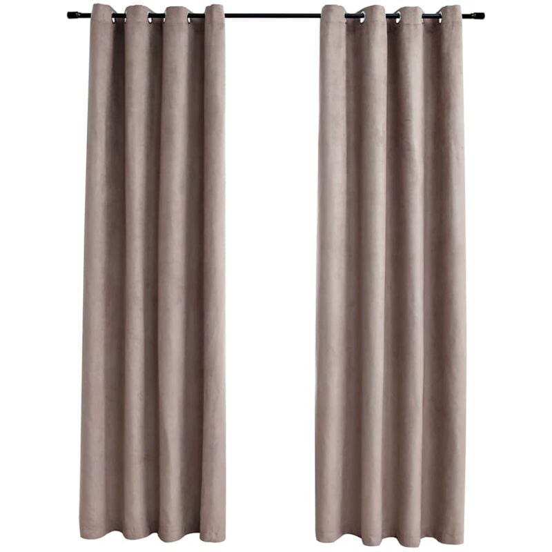 

Cortinas opacas con anillas de metal 2 piezas gris topo 140x225 cm - Gris Topo - Vidaxl