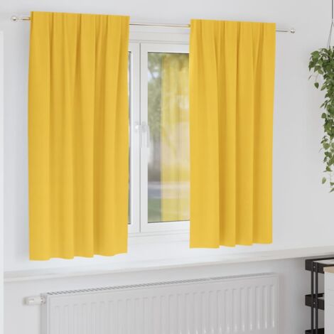 Cortinas opacas con cortinas Amarillo Mostaza Poliéster