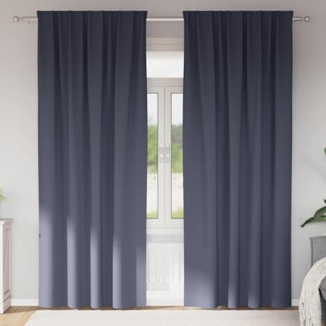 Cortinas opacas con cortinas Antracita Poliéster