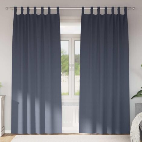 Cortinas opacas con cortinas Antracita Poliéster