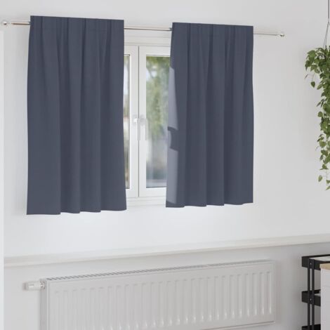 Cortinas opacas con cortinas Antracita Poliéster