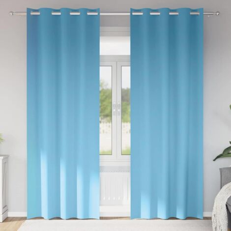 Cortinas opacas con cortinas Azul Claro Poliéster