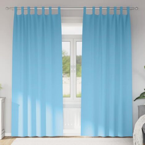 Cortinas opacas con cortinas Azul Claro Poliéster