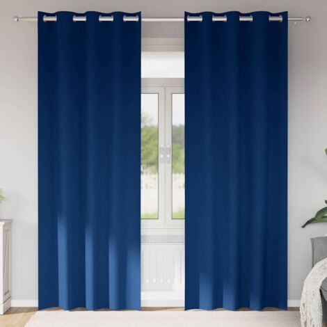 Cortinas opacas con cortinas Azul Oscuro Poliéster