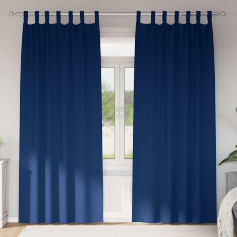 Cortinas opacas con cortinas Azul Oscuro Poliéster