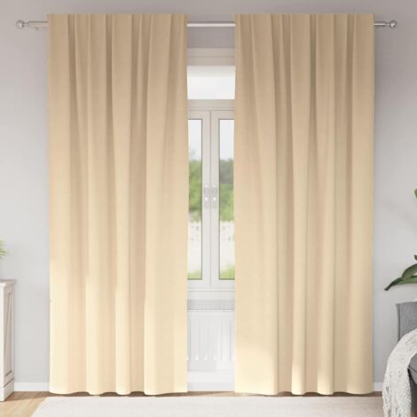 Cortinas opacas con cortinas Crema Poliéster