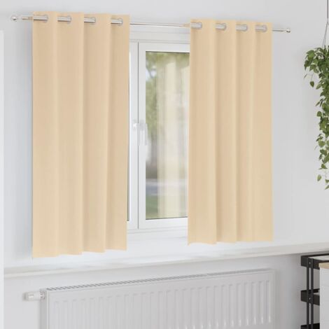 Cortinas opacas con cortinas Crema Poliéster