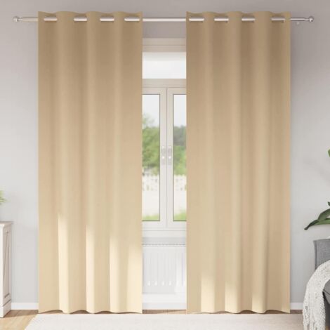Cortinas opacas con cortinas Crema Poliéster