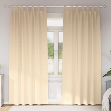 Cortinas opacas con cortinas Crema Poliéster