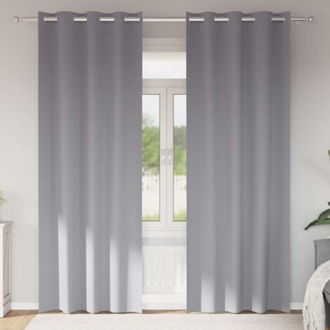 Cortinas opacas con cortinas Gris Claro Poliéster