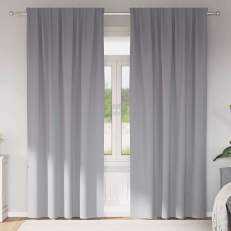 Cortinas opacas con cortinas Gris Claro Poliéster