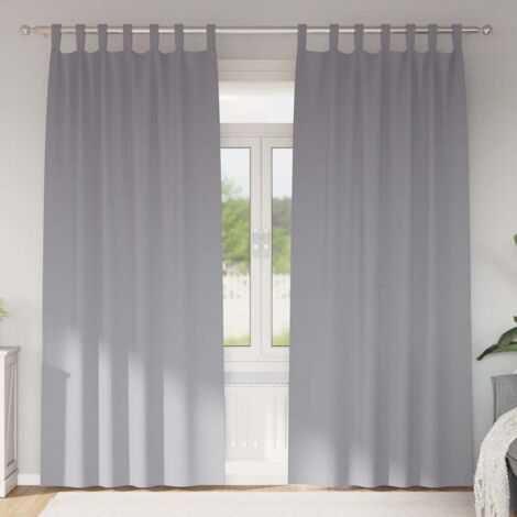 Cortinas opacas con cortinas Gris Claro Poliéster