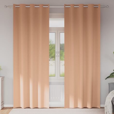 Cortinas opacas con cortinas Marrón Claro Poliéster