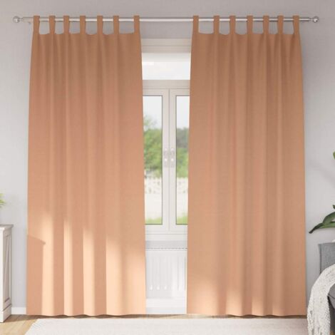 Cortinas opacas con cortinas Marrón Claro Poliéster