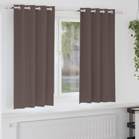 Cortinas opacas con cortinas Marrón Oscuro Poliéster