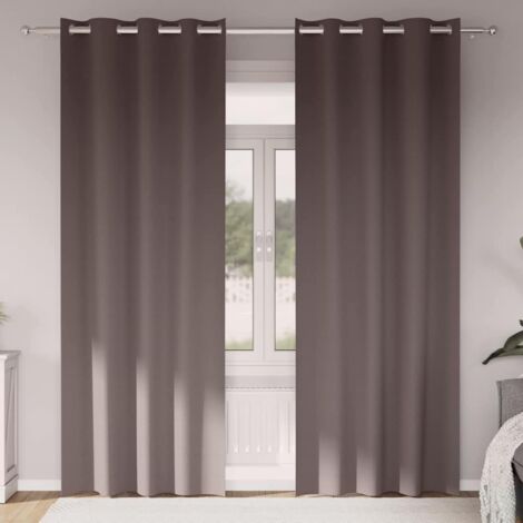 Cortinas opacas con cortinas Marrón Oscuro Poliéster