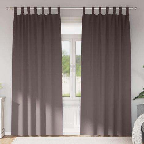 Cortinas opacas con cortinas Marrón Oscuro Poliéster