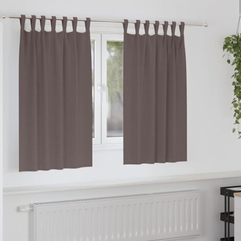 Cortinas opacas con cortinas Marrón Oscuro Poliéster