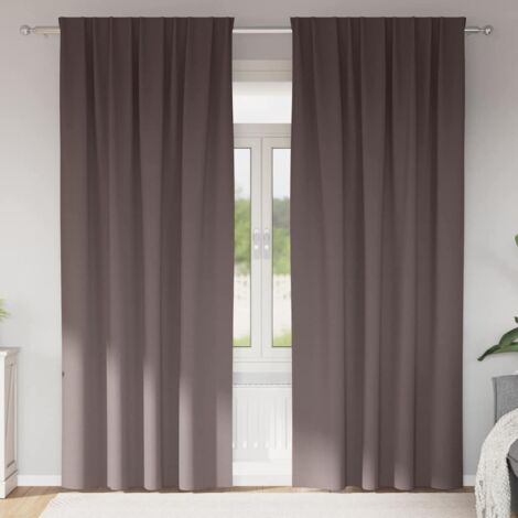 Cortinas opacas con cortinas Marrón Oscuro Poliéster