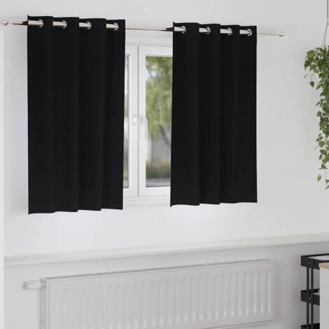 Cortinas opacas con cortinas Negro Poliéster