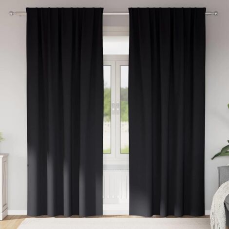 Cortinas opacas con cortinas Negro Poliéster