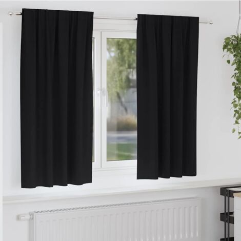 Cortinas opacas con cortinas Negro Poliéster