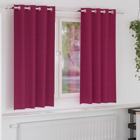 Cortinas opacas con cortinas Rojo vino Poliéster