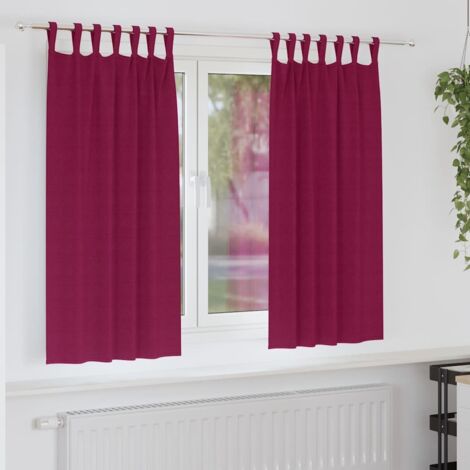Cortinas opacas con cortinas Rojo vino Poliéster