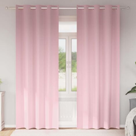 Cortinas opacas con cortinas Rosa Bebé Poliéster