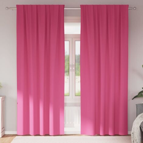 Cortinas opacas con cortinas Rosa Brillante Poliéster