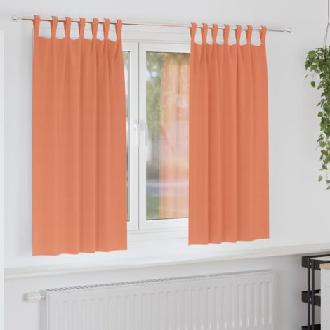 Cortinas opacas con cortinas Terracota Poliéster