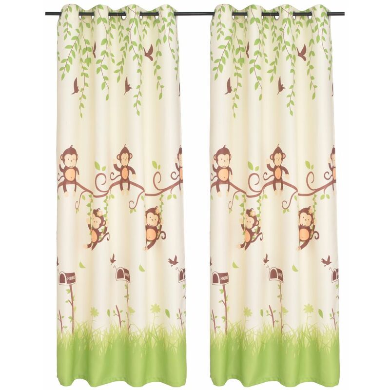

Cortinas opacas con estampado de niños 2 piezas 140x240cm