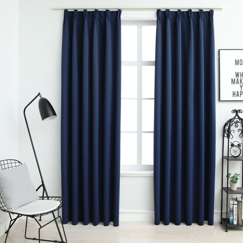 

Cortinas opacas con ganchos 2 piezas azul 140x175 cm - Azul