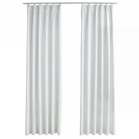 Cortinas opacas con ganchos 2 piezas blanco crudo 140x225 cm vidaXL