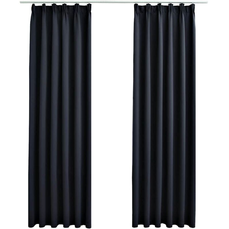 

Cortinas opacas con ganchos 2 unidades gris antracita 140x175cm - Antracita - Vidaxl