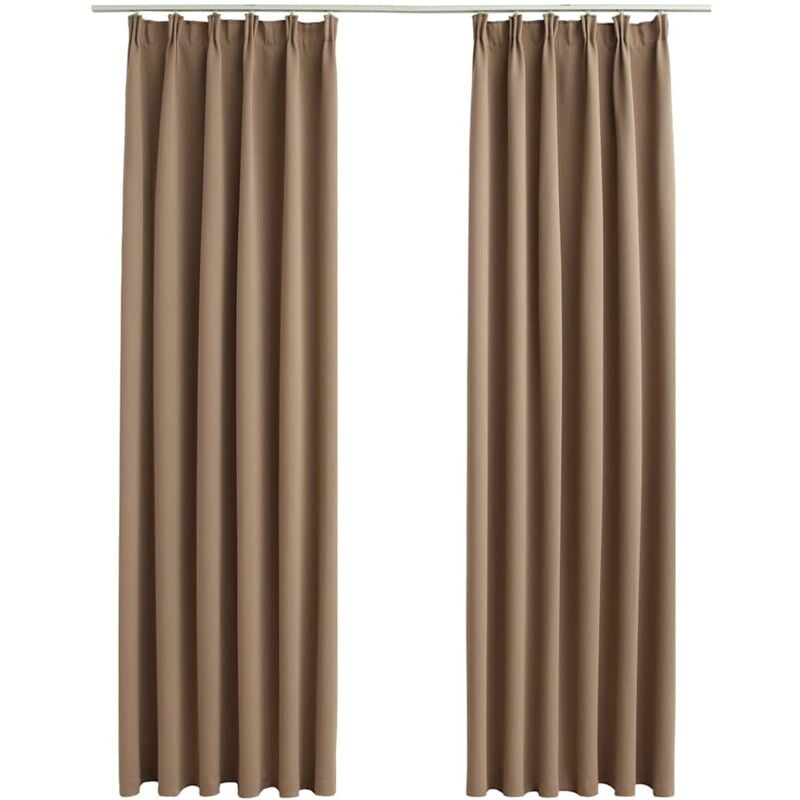 

Cortinas opacas con ganchos 2 piezas gris topo 140x245 cm - Gris Topo - Vidaxl
