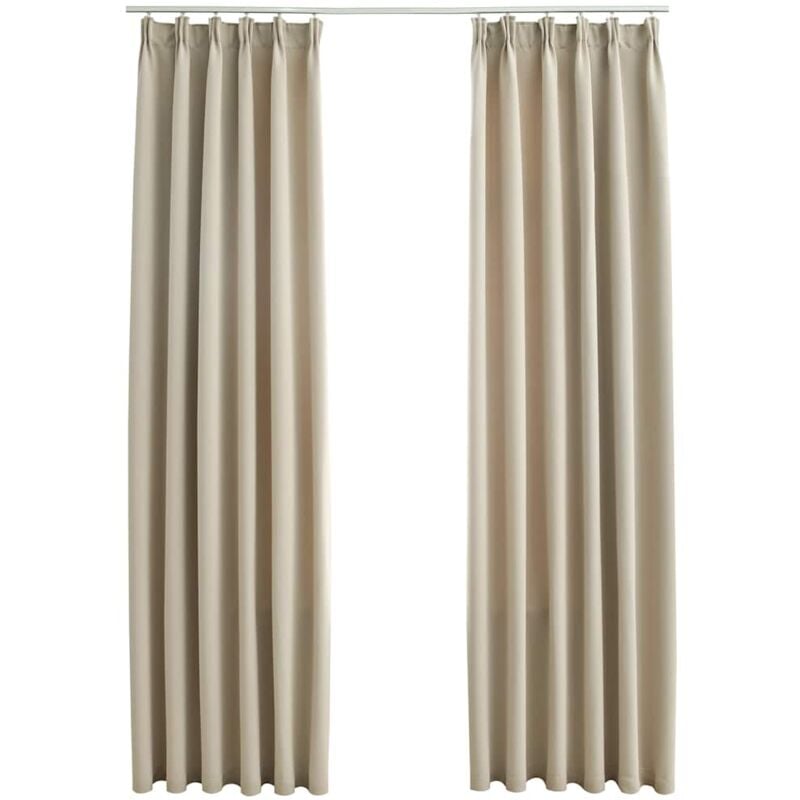 

Cortinas opacas con ganchos 2 unidades beige 140x175 cm - Beige - Vidaxl