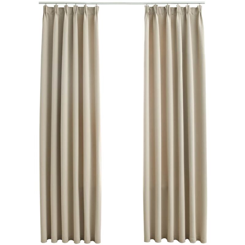 

Cortinas opacas con ganchos 2 unidades beige 140x225 cm - Beige - Vidaxl