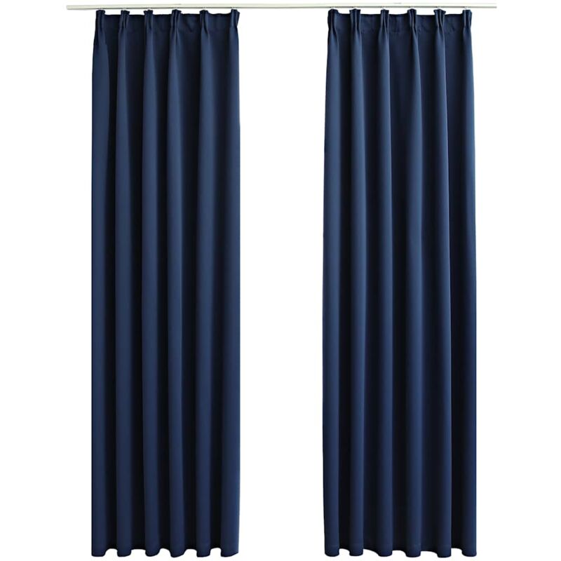 

Cortinas opacas con ganchos 2 piezas azul 140x175 cm - Azul - Vidaxl