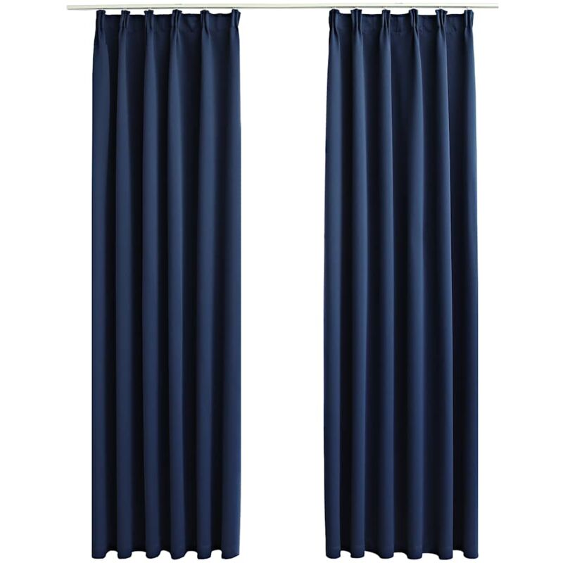 

Cortinas opacas con ganchos 2 piezas azul 140x225 cm - Azul - Vidaxl