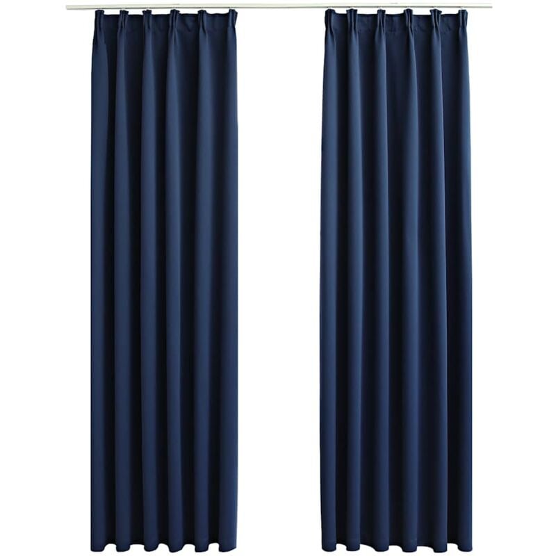 

Cortinas opacas con ganchos 2 unidades azul 140x245 cm - Azul - Vidaxl