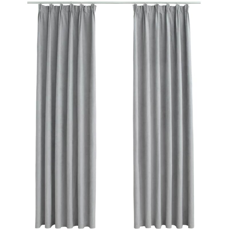 

Cortinas opacas con ganchos 2 piezas gris 140x175 cm - Gris - Vidaxl